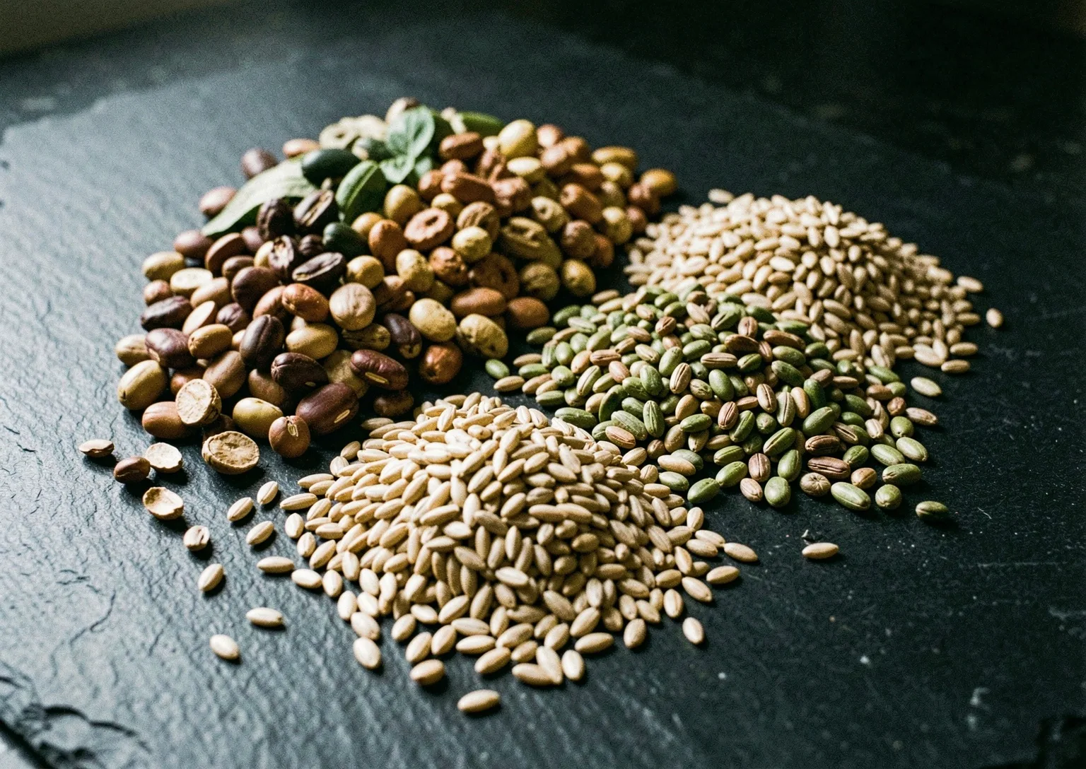 Macrophotography of whole food textures
